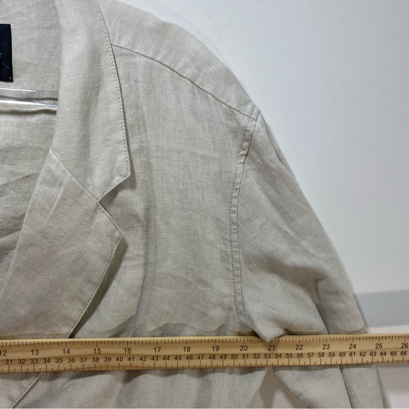Sanctuary Linen Ecru Sand  Blazer Women L Resortwear Minimalist Old Money Career - Picture 5 of 8
